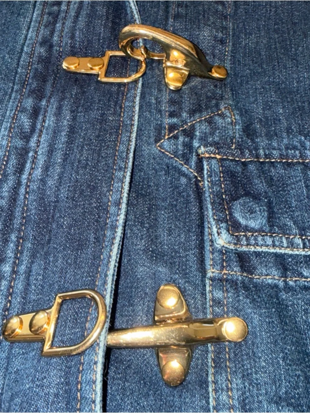 Ralph Lauren lobster hook closure Women's Navy Denim Jacket PS - Picture 5 of 7